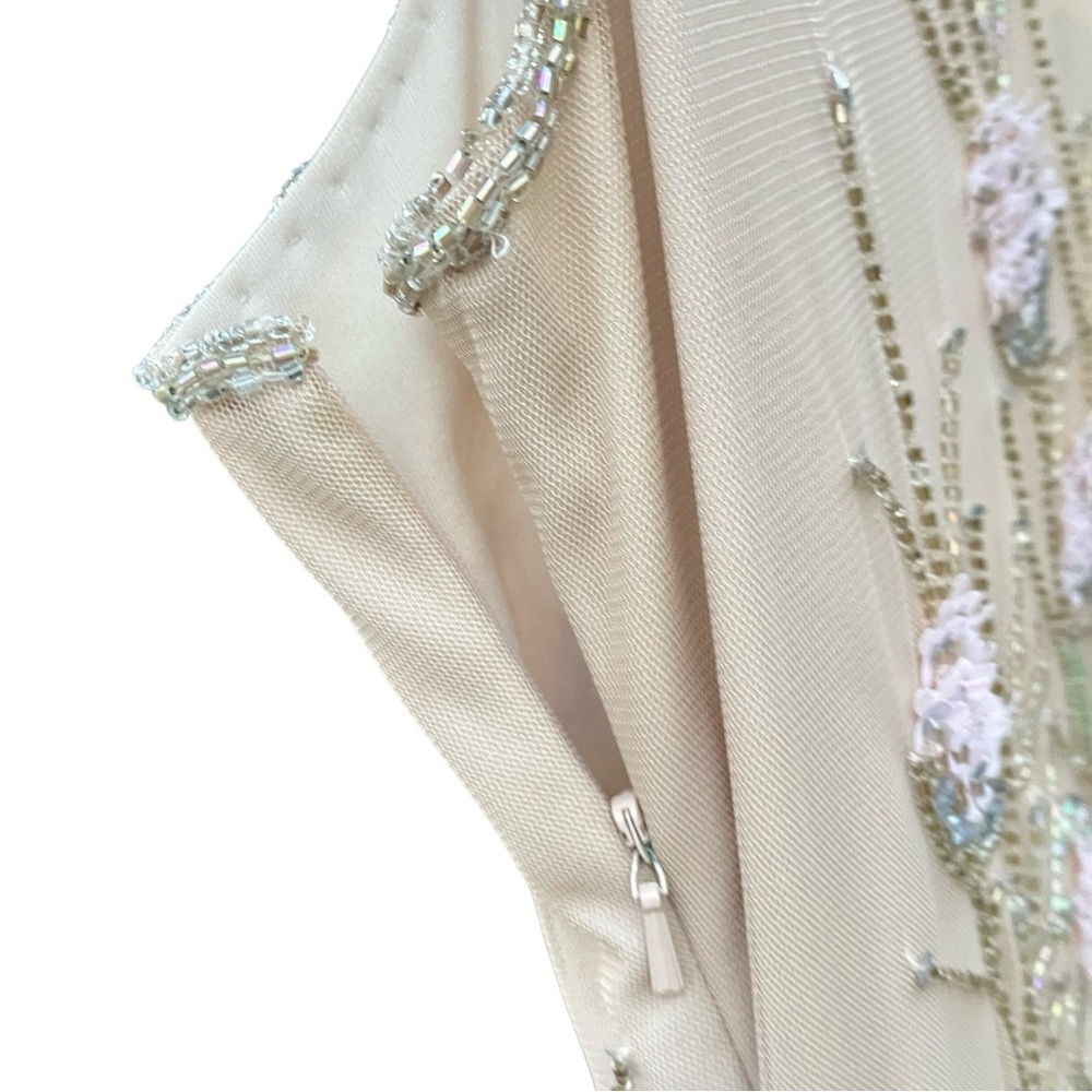 Adrianna Papell Beaded‎ Ivory Formal Gown Wedding Mother of the Bride Dress 16 - Picture 2 of 12